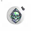 skull with 20-sided dice tattoo design idea