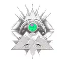 A tattoo design combining elements of Dragon Ball and Pink Floyd in a psychedelic fusion tattoo design idea