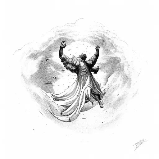 Icarus falling down the sky tattoo design idea