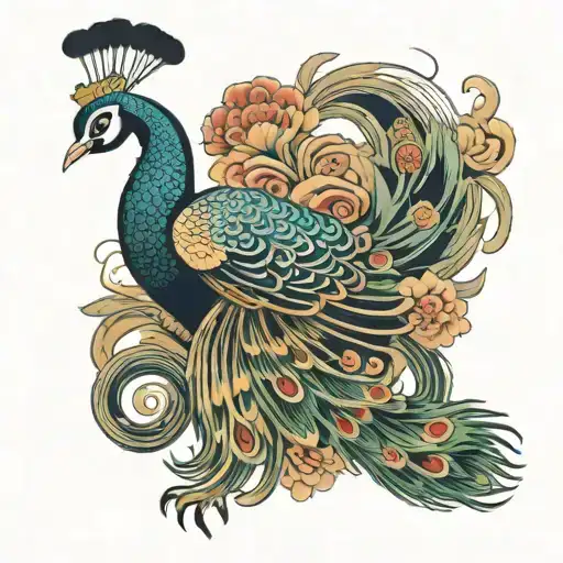Peacock tattoo design idea