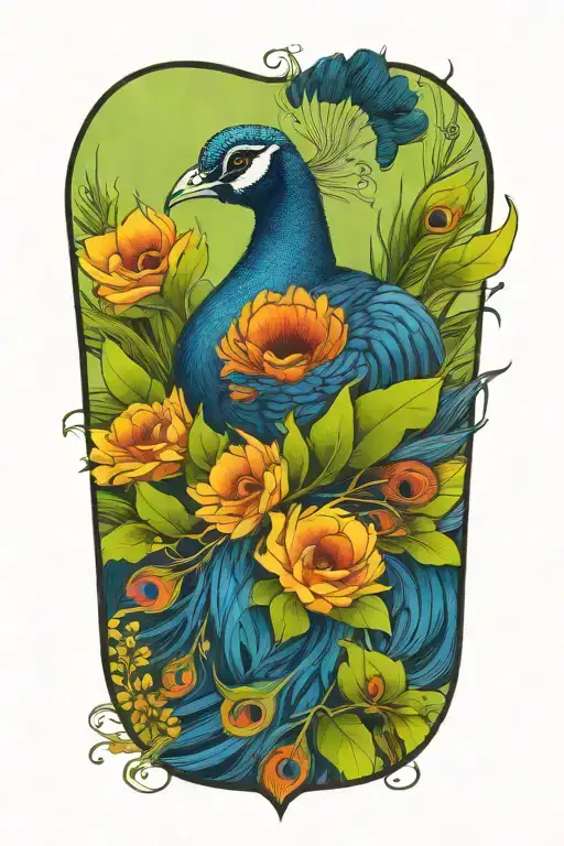 Angry Peacock tattoo design idea
