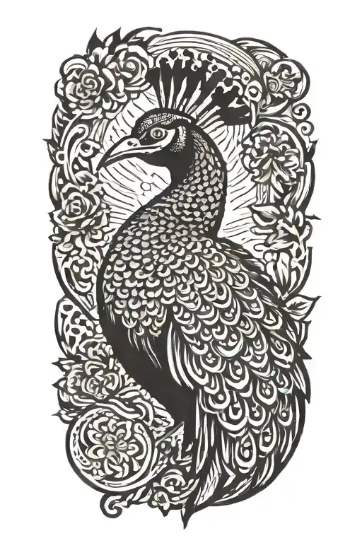 Angry Peacock tattoo design idea