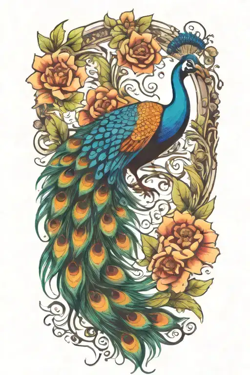 Punjabi peacock tattoo design idea