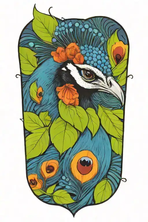 Angry Peacock tattoo design idea