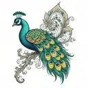 Peacock tattoo design idea