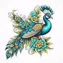 Peacock tattoo design idea