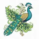 Peacock tattoo design idea