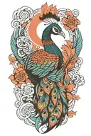 Aggressive Peacock tattoo design idea