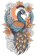 Aggressive Peacock tattoo design idea