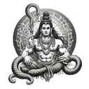 Lord Shiva Trident  and his snake  tattoo design idea
