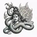 Lord Shiva Trident  and his snake  tattoo design idea