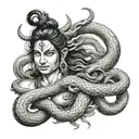 Lord Shiva Trident  and his snake  tattoo design idea