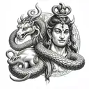 Lord Shiva Trident  and his snake  tattoo design idea