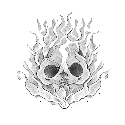 grapevine on fire tattoo design idea
