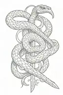 snake wrapped around sword tattoo design idea