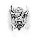 bison face  tattoo design idea