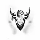 bison face  tattoo design idea