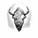 bison face  tattoo design idea