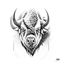 bison face  tattoo design idea