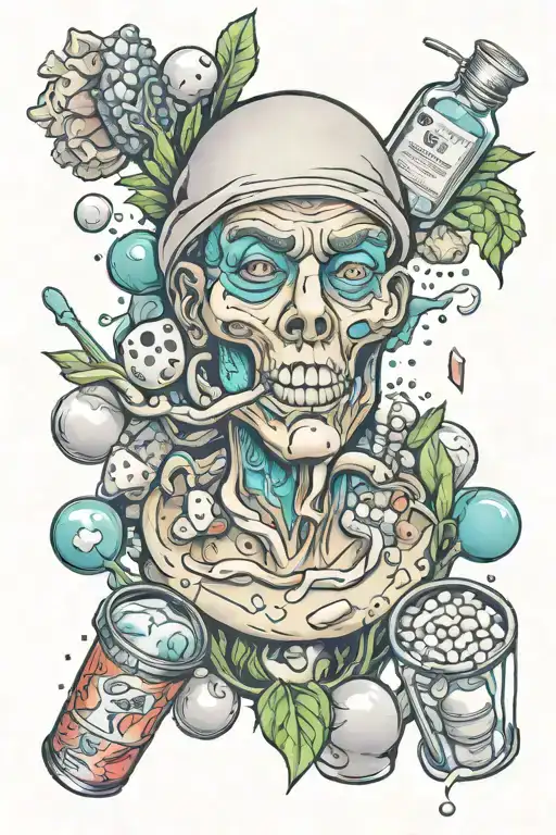 drugs smook cocain tattoo design idea