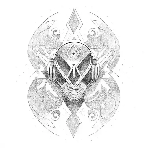 mystical alien meditating tattoo design idea