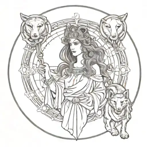 Hecate,magic,moon tattoo design idea