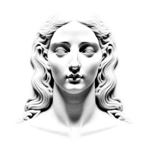 half face bust woman Roman statues  tattoo design idea