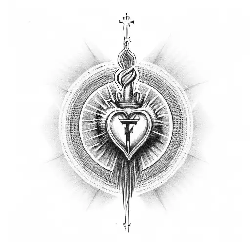 Sacred Heart tattoo design idea