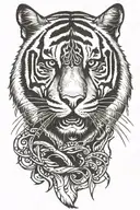 tiger claws and Arabic calligraphy tattoo design idea
