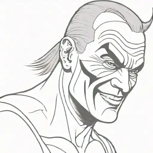 The wrestler Sting, when he had his Joker Sting gimmick. maybe his mask. tattoo design idea