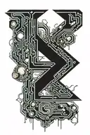 414 in bubble letters tattoo design idea