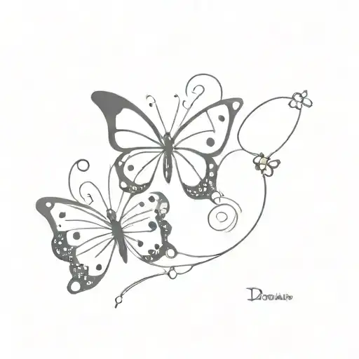 domino with butterfly   tattoo design idea
