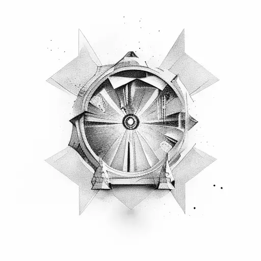 A cinematic scene with elements from Pulp Fiction and Watchmen tattoo design idea