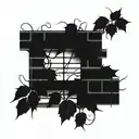 brick wall wrapped in vine tattoo design idea