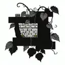 brick wall wrapped in vine tattoo design idea