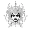 full body feminine durga tattoo design idea