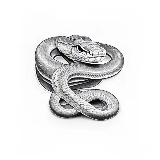 snake all on fire tattoo design idea