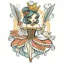 princess dress tattoo design idea
