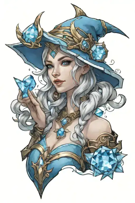 icy crystal maiden dota 2 tattoo design idea