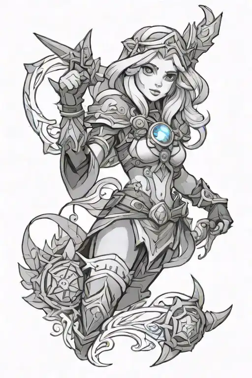 crystal maiden dota 2 tattoo design idea