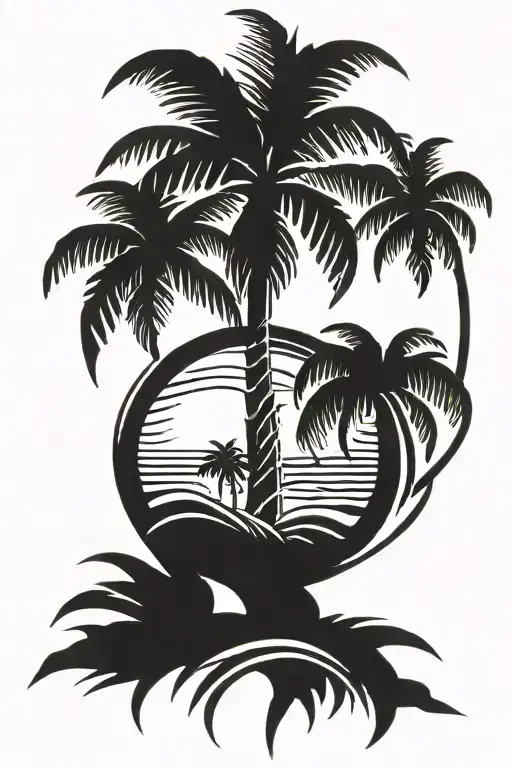 coconut tree tattoo design idea