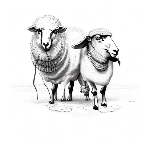 Jesus leaving 99 sheep's  tattoo design idea