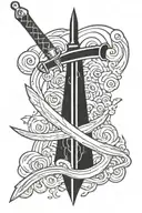 sword and adventure time tattoo design idea
