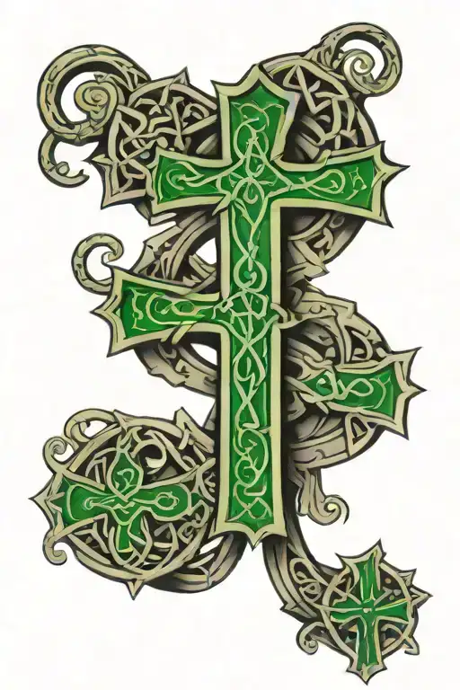Irish Celtic cross tattoo design idea