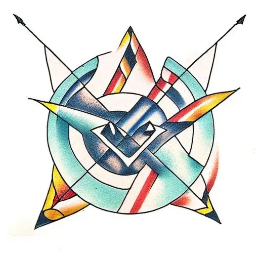 cool arrow crossing each other tattoo design idea