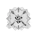 cool arrow crossing each other tattoo design idea