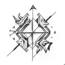 cool arrow crossing each other tattoo design idea