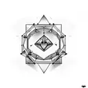 diamond on top of a Pioneer turntable tattoo design idea
