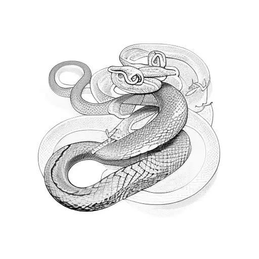 Snake eating his tail  tattoo design idea