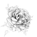 may August October flowers tattoo design idea